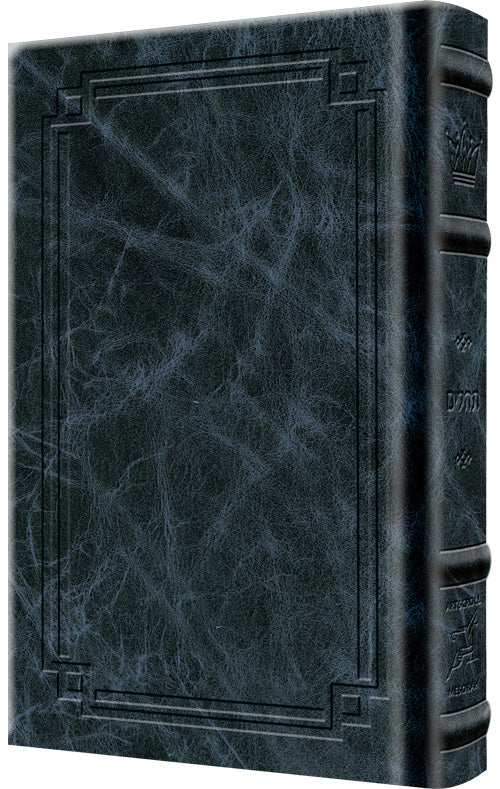 Navy Signature Leather over the full-size Large Type Tehillim, 5 by 8 inches and 576 pages