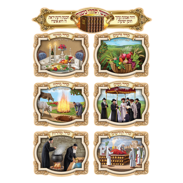 Laminated 3D Poster Set Of 7 ששה סדרי משנה