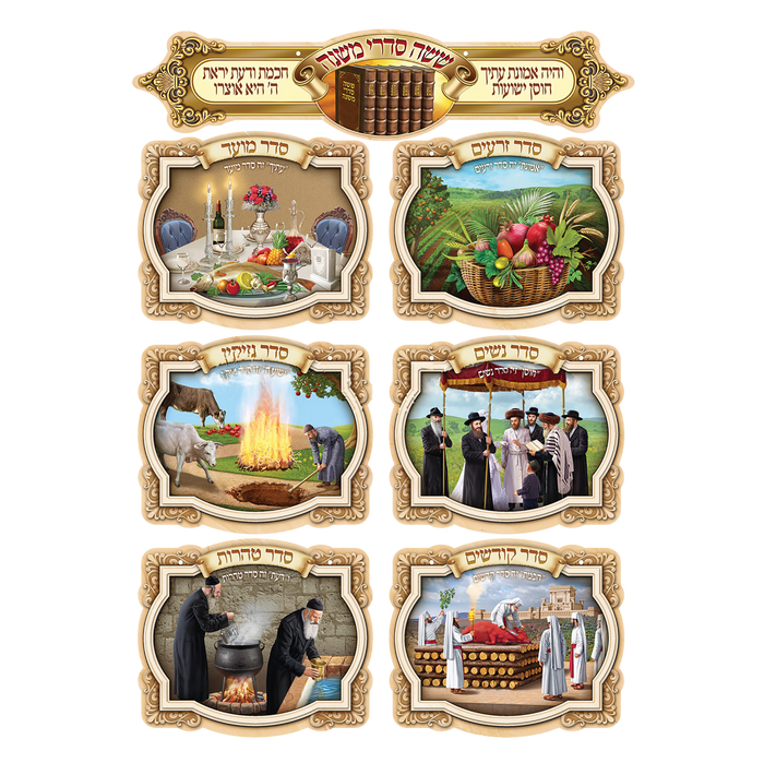 Laminated 3D Poster Set Of 7 ששה סדרי משנה