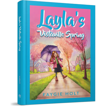 Layla's Vistaville Spring front cover — Faygie Holt, hardcover, published by Menucha Publishers