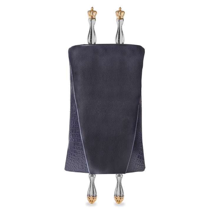 Leather and Fur Torah Mantle - style #342 - Grey