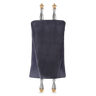 Leather and Fur Torah Mantle, style 342, Grey — front view with Torah rollers
