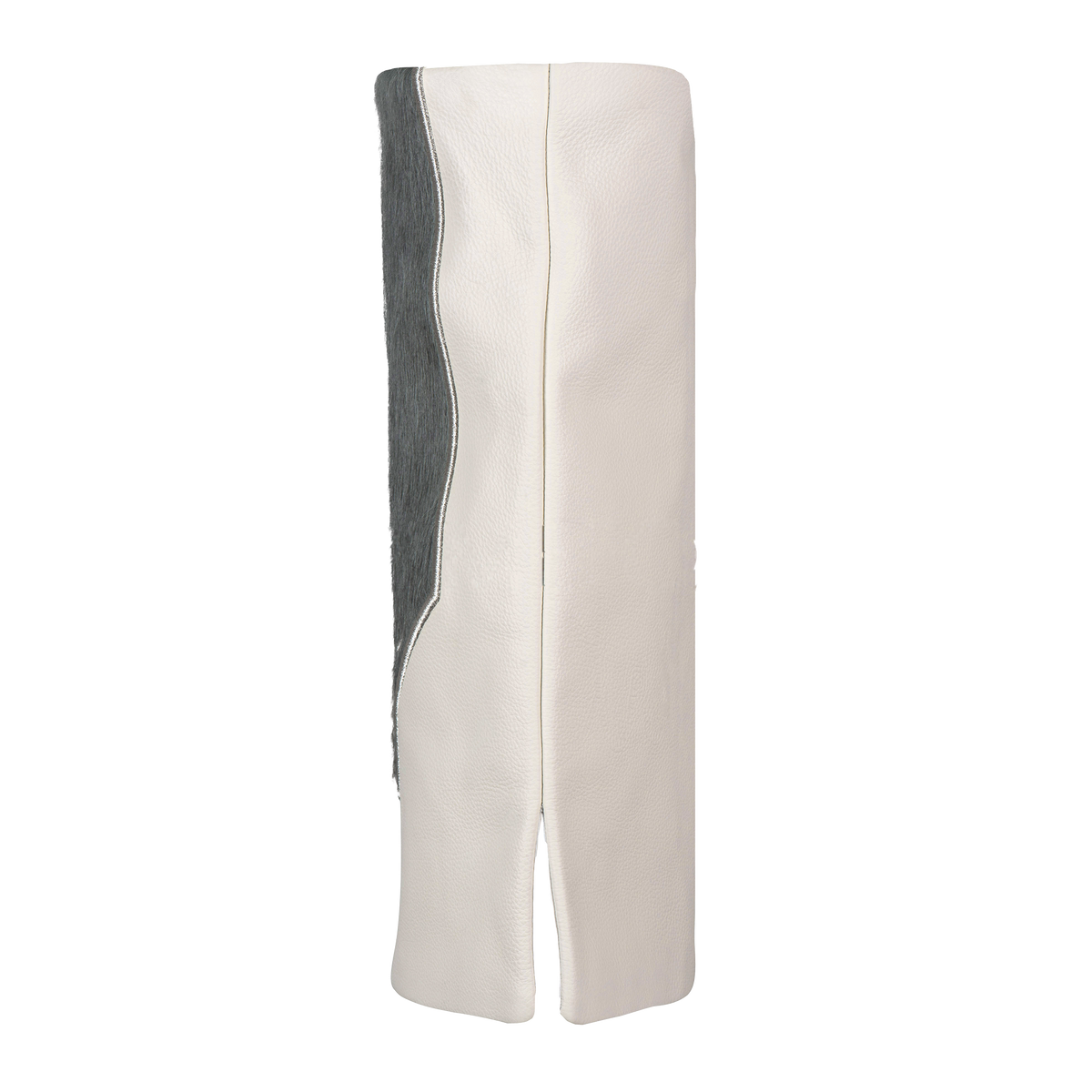 Leather & Fur Torah Mantle - Style #380 - White