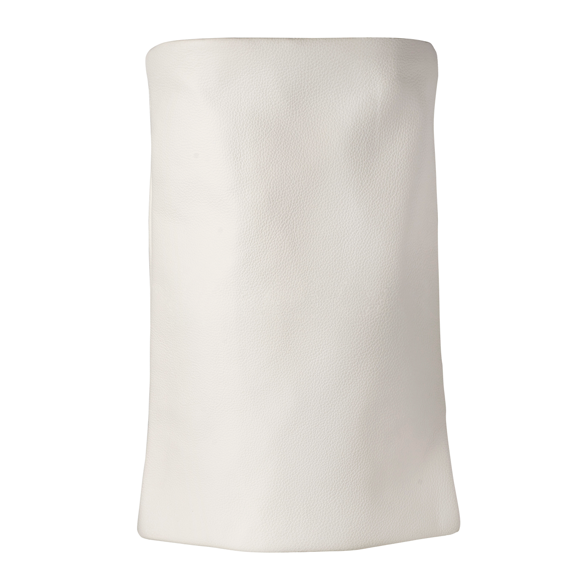 Leather & Fur Torah Mantle, style 380, White — back view