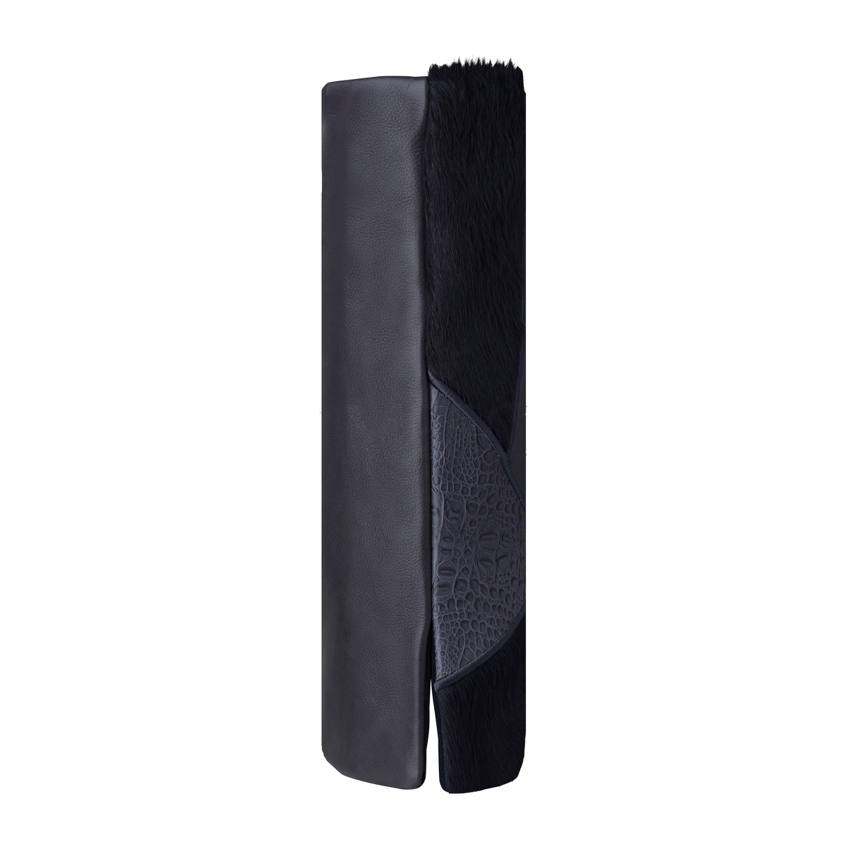 Leather & Fur Torah Mantle, style 383, Livid — side view
