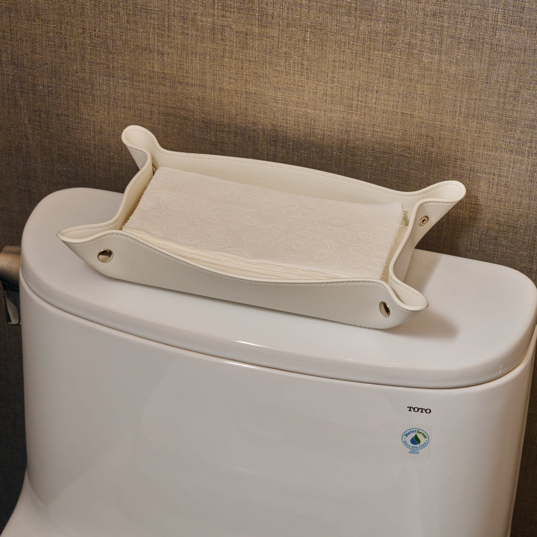Leather Shabbos Toilet Paper / Tray Guest Towel / Multi-purpose Tray (Black) — Shabbos Tabletop by Waterdale Collection — Vie