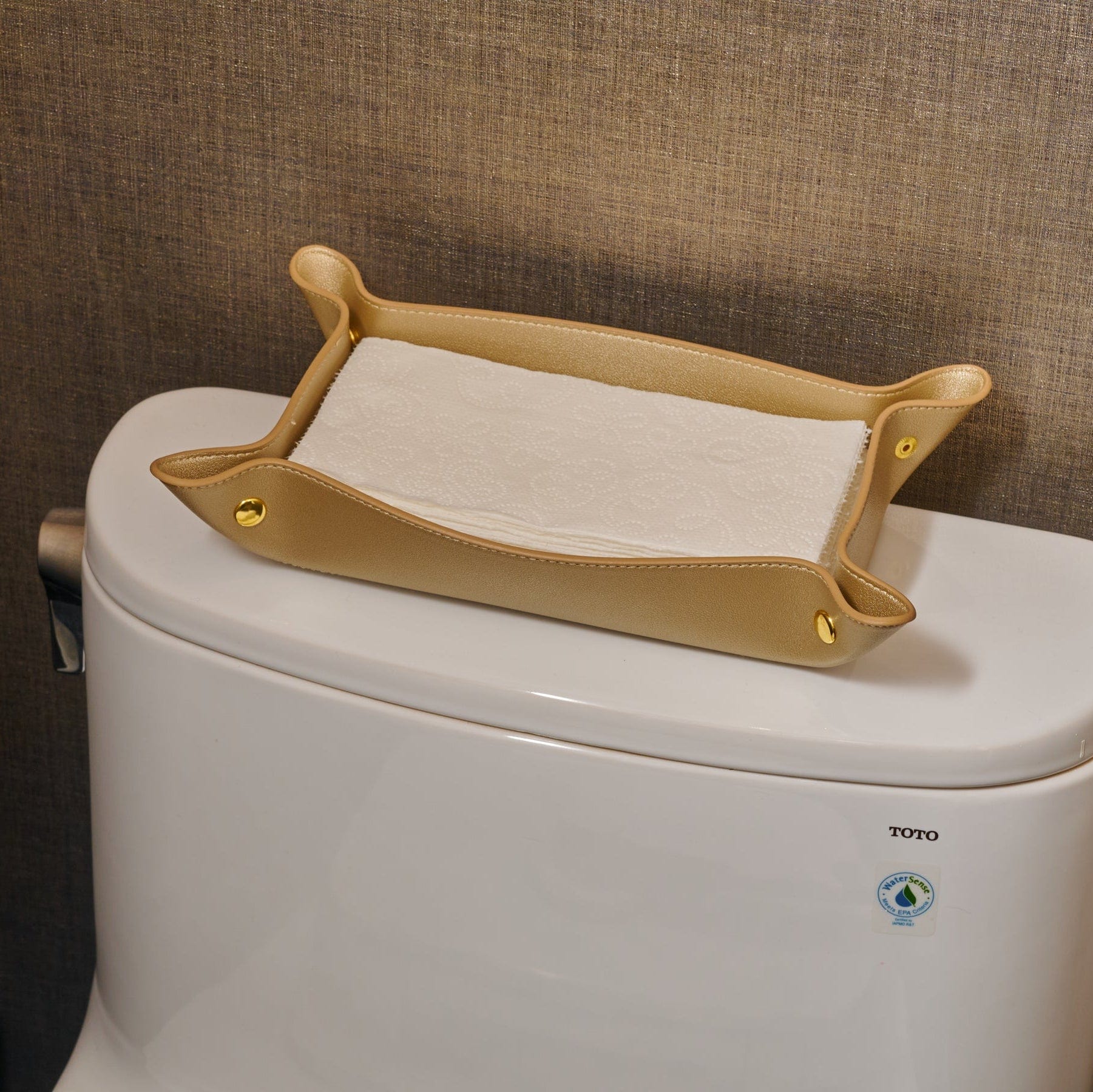 Leather Shabbos Toilet Paper / Tray Guest Towel / Multi-purpose Tray (Black) — Shabbos Tabletop by Waterdale Collection — Vie