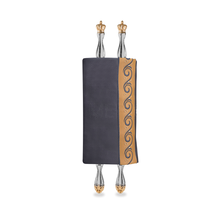 Leather Torah Mantle - Style #354 - Grey