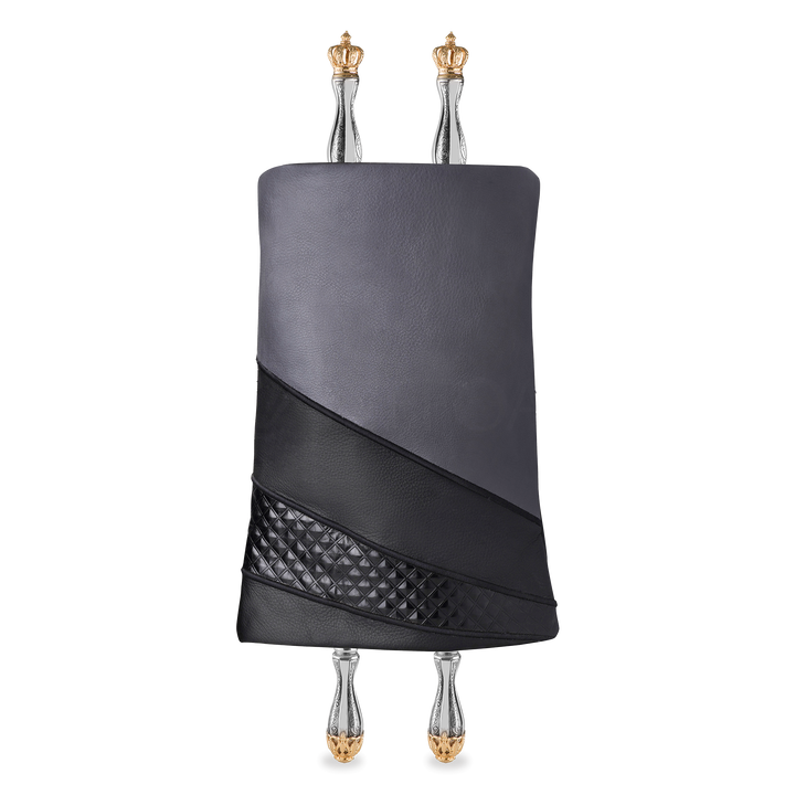 Leather Torah Mantle - style #414 - Grey