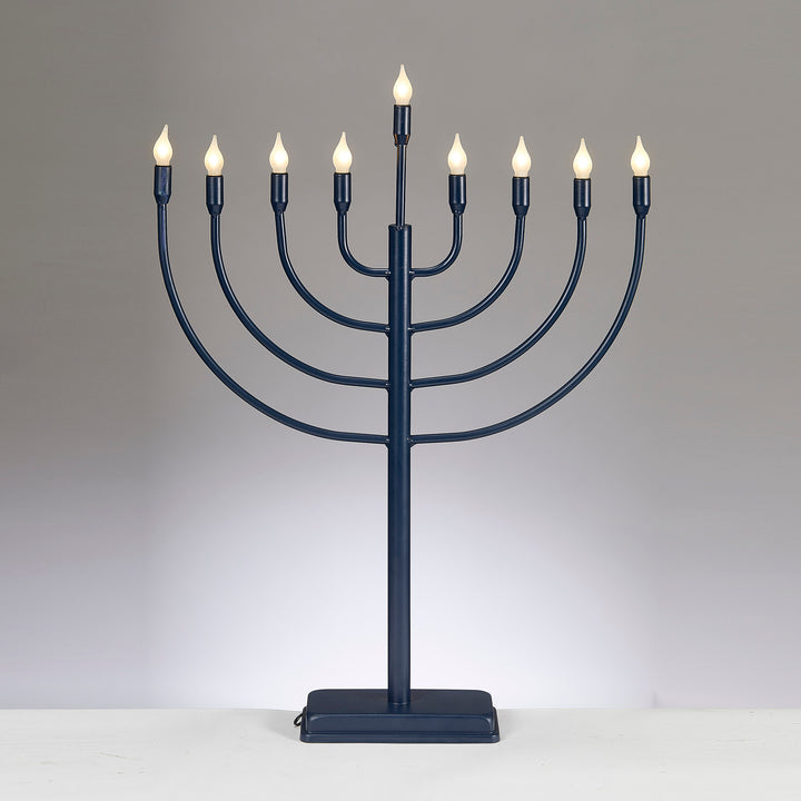 Rite Lite LED Traditional Metal Electric Navy Menorah, 23 Inch High