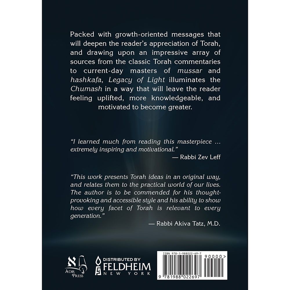 Legacy of Light by Rachmiel David Barocas, back cover