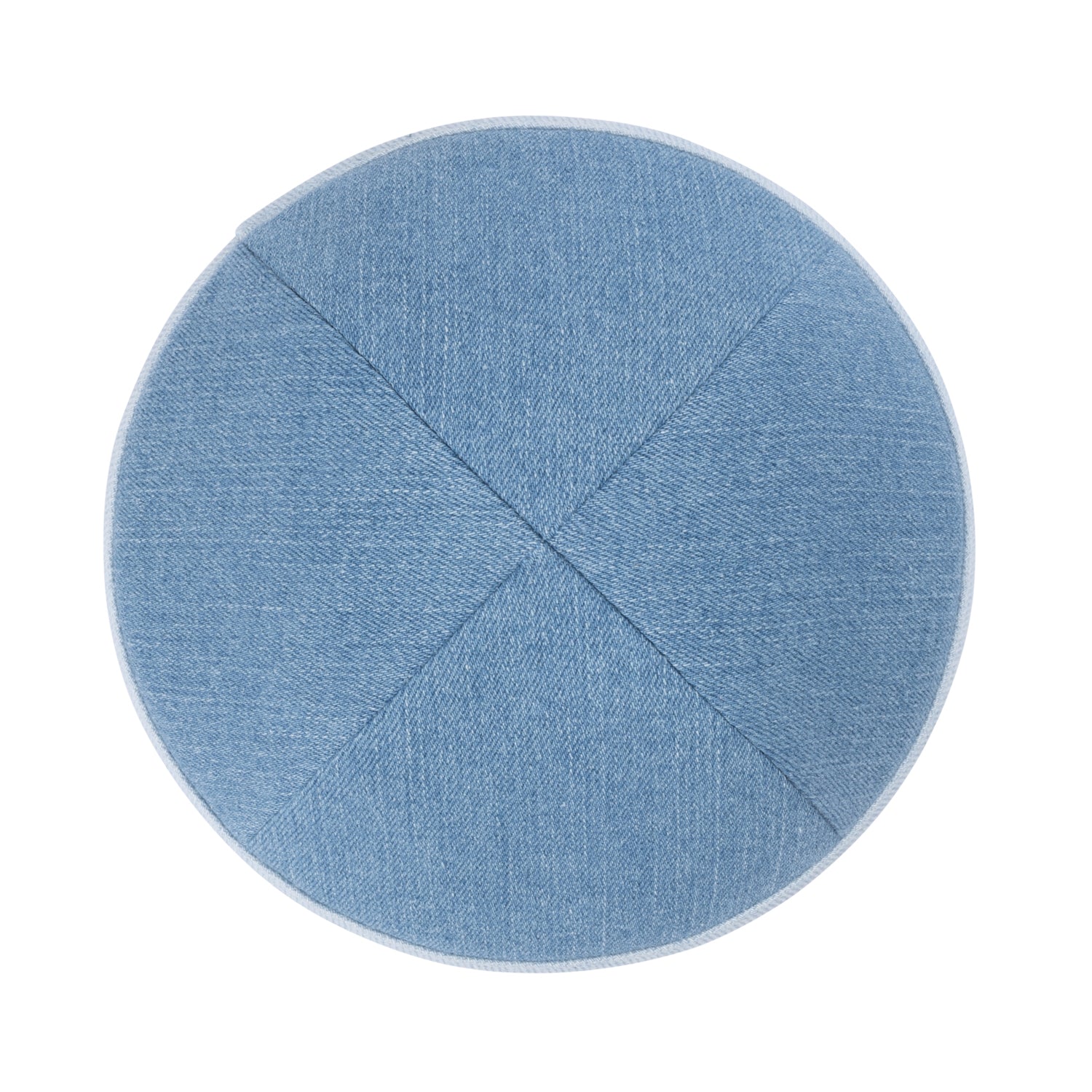 Blue Denim Kippah - top view by iKippah