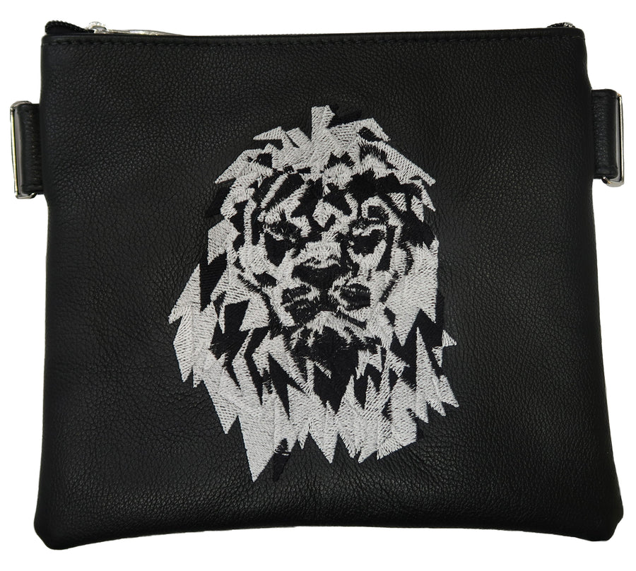 Personalization preview — Leather Tallit & Tefillin Bag — Geometric & Crown Design, Legacy Collection