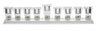 Low crystal menorah with square cups on sparkling stone bands