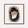Lubavitcher Rebbe Portrait 1, color portrait with black frame; square format example