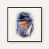 Lubavitcher Rebbe Portrait 2, color portrait with black frame; square format example