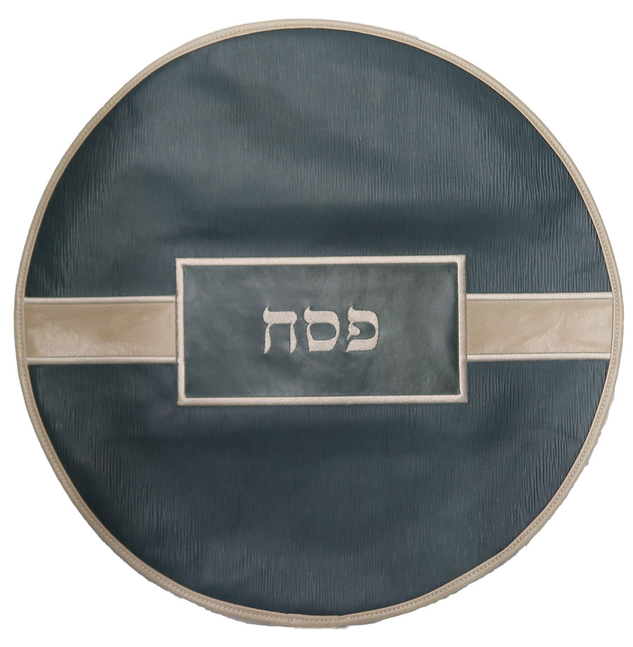 Personalization preview — Custom Leather Matzah Cover — Slate Distressed