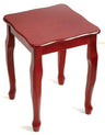 Low mahogany-finish menorah stand with rectangular top