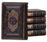 Malchut antique bronze leather Kaftor for Kallahs machzor set, design 1537