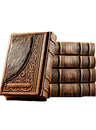 Malchut antique camel leather Kaftor for Kallahs machzor set with fur, design 1547