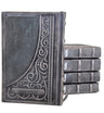 Malchut antique gray leather Oiz VeHudar machzor set with fur, design 1547
