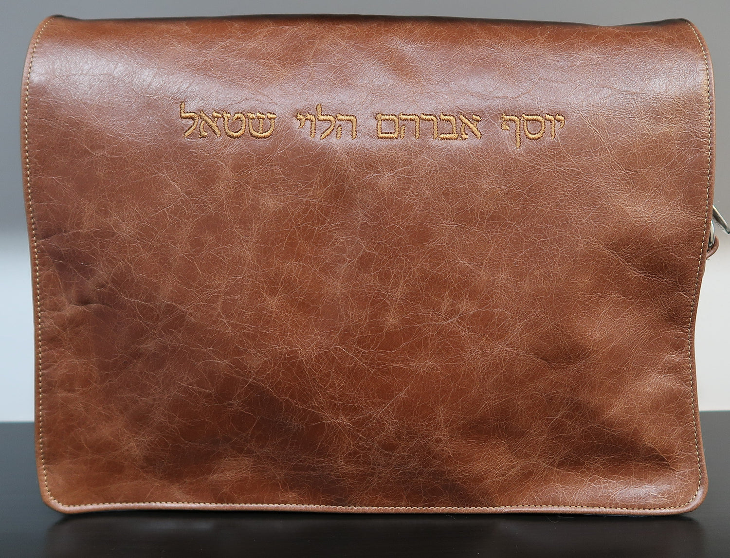 Prestige Leather Tallit & Tefillin Bag — Travel & Compact Design, Exclusive Collection (1035F-TN) — view 2