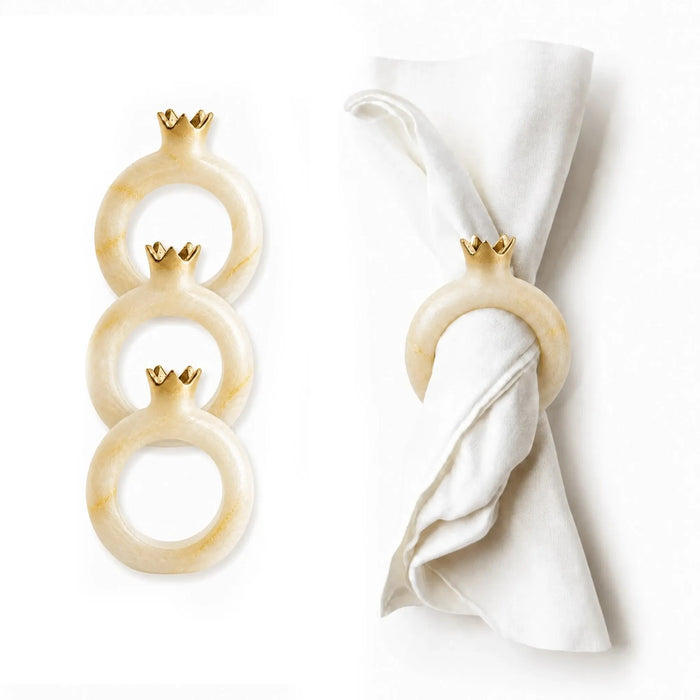 Waterdale Pomegranate Napkin Rings — Resin Set of 4 | Judaica Square Lakewood