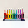 Rite Lite Hand, Painted Crayons Ceramic Menorah, 10.5 x 4 Inch
