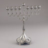 Rite Lite Polished Silvertone Curlicues Menorah, 7 x 8 Inch