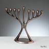 Rite Lite Aluminum Modern Menorah, Antique Copper Finish, 9 x 9 Inch