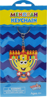 Rubber menorah charm attached to a split keyring