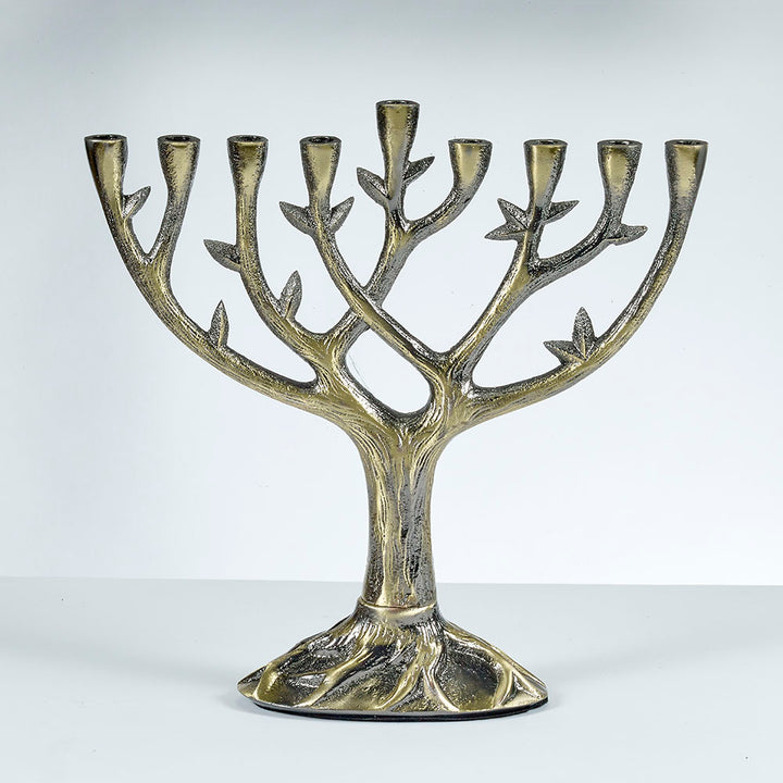 Rite Lite Tree of Life Menorah, Textured Alumi, Bronze Finish, Aluminum, 8.5 Inch High