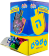 Chanukah Dreidels display box of assorted metallic medium dreidels