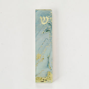 Rite Lite Sage Marble Art Glass Mezuzah
