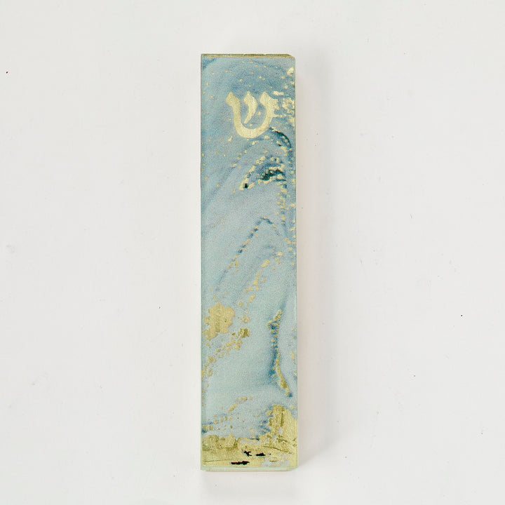 Rite Lite Sage Marble Art Glass Mezuzah
