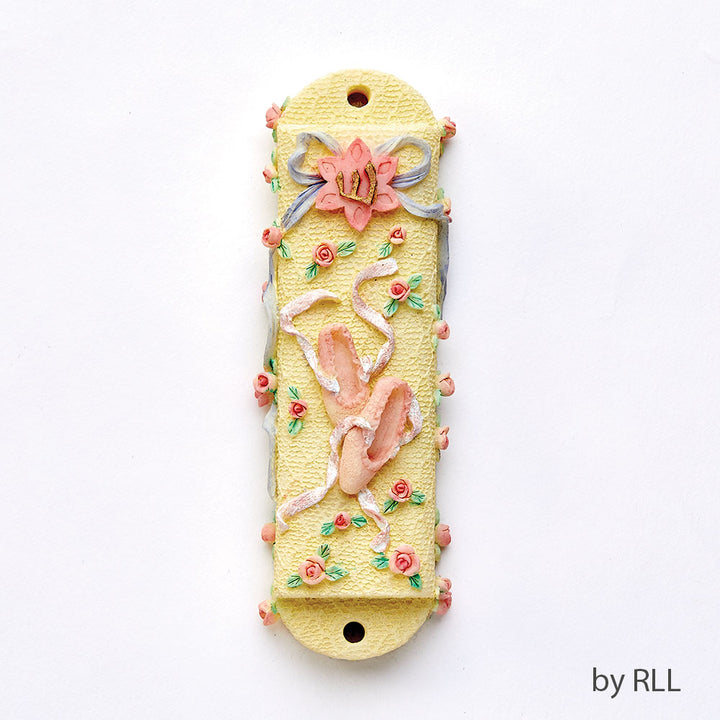 Rite Lite Floral Ballet Shoes Mezuzah, Resin