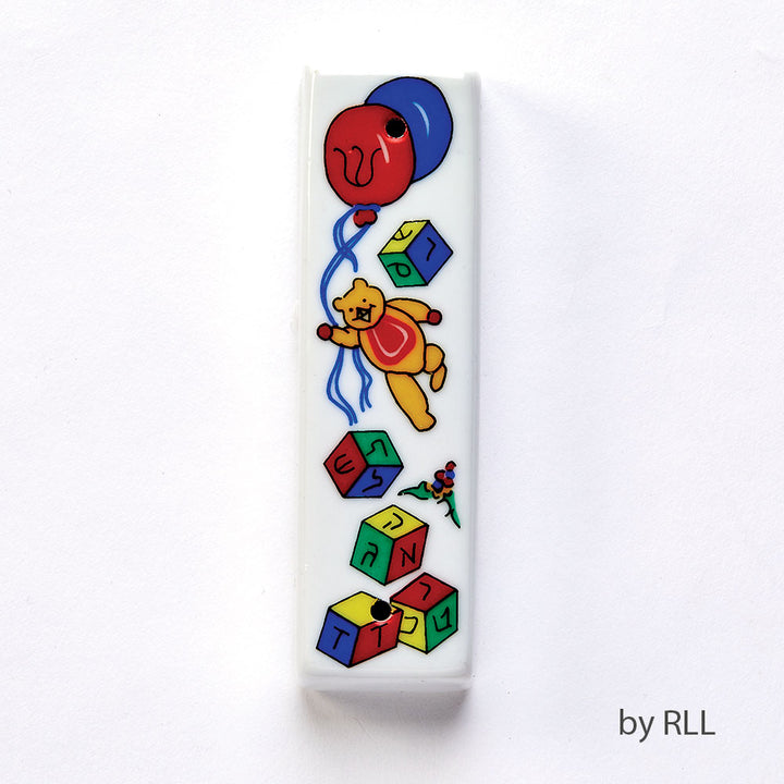 Rite Lite Ceramic Bear Blocks and Balloons Kids Mezuzah