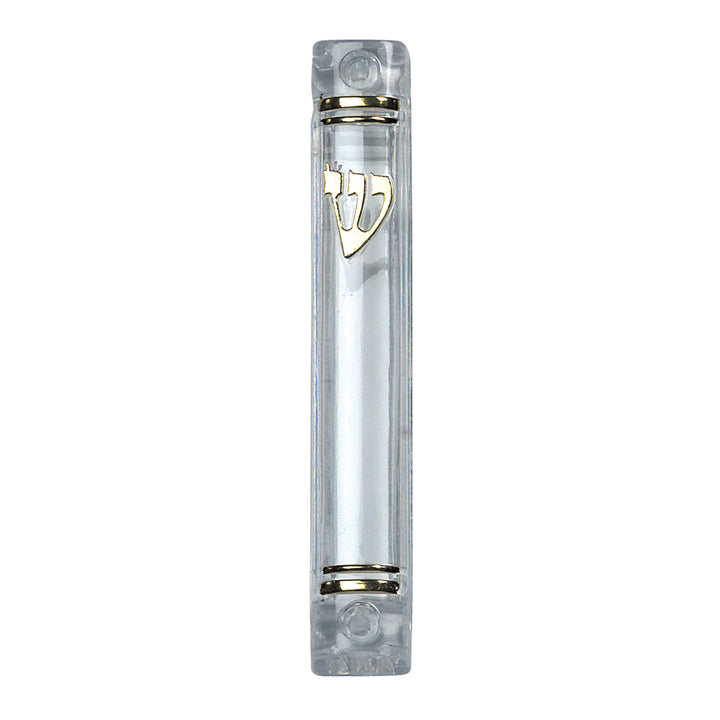 Rite Lite Small Clear Rounded Lucite Mezuzah