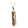 Mezuzah Necklace, Sterling Silver Hamsa Design Case, front view