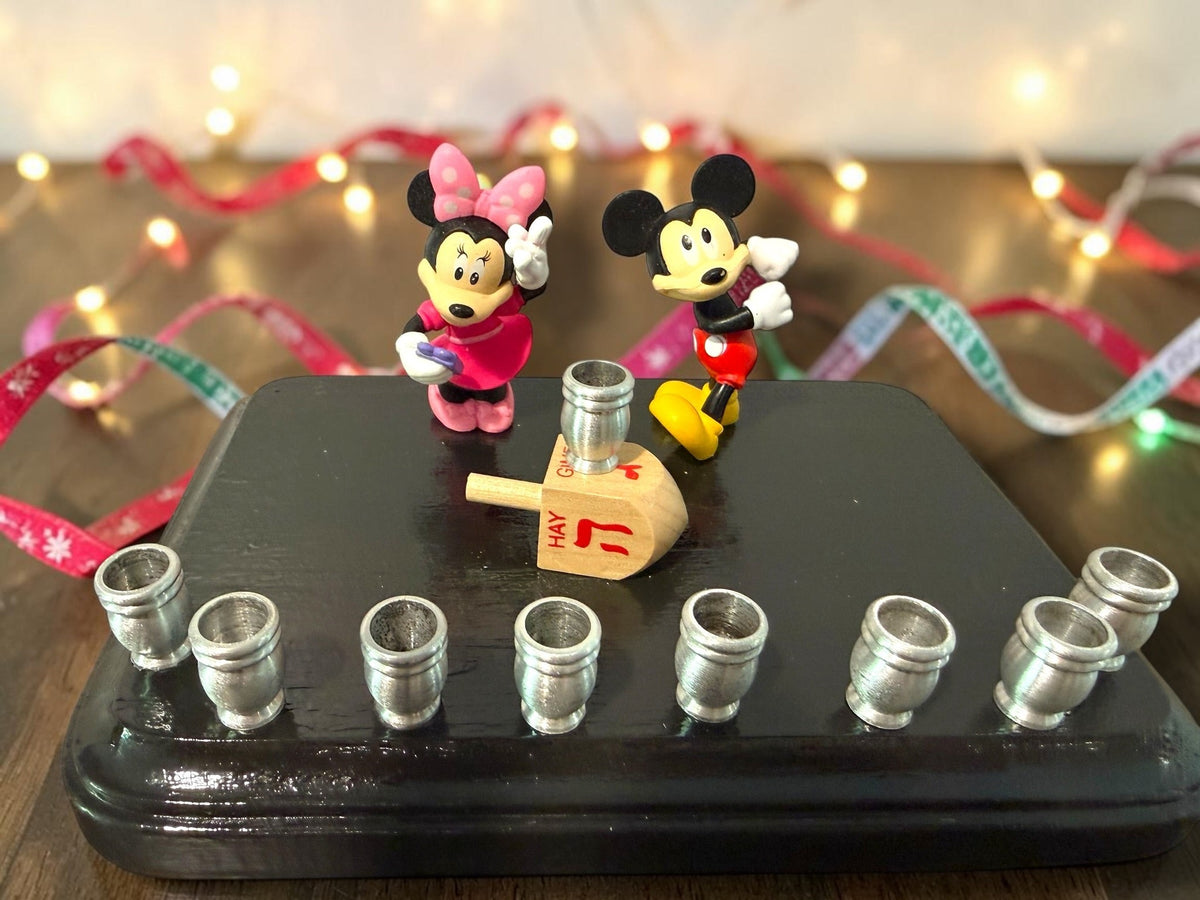 Mickey and Minnie menorah, view 2