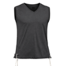 Melechet Machshevet black sleeveless V-neck mesh tzitzis tank top