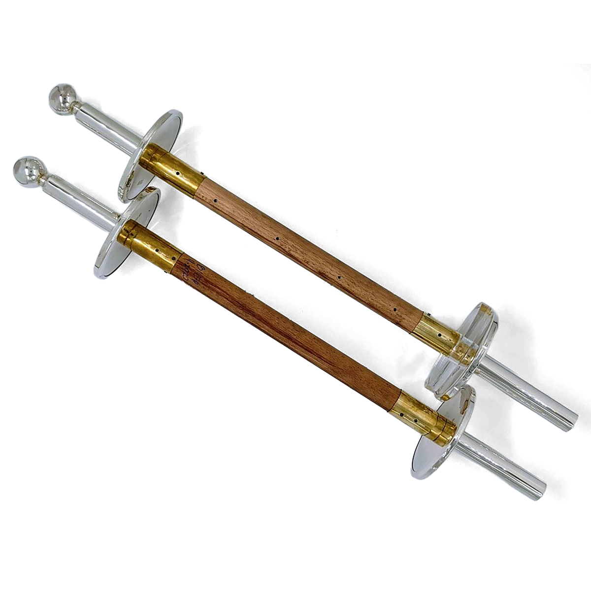 Modern Torah rollers with wooden shafts, design AB-3