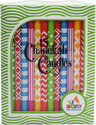 Windowed box of 45 Chanukah candles in assorted printed patterns