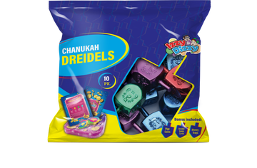 Chanukah Dreidels pouch of ten medium assorted metallic colors metallic dreidels