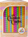 Windowed box of 45 multicolor spiral Chanukah candles