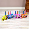 Rite Lite My Play Wood Train Menorah with Removable Wood Candles, 17 x 5 Inch