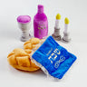 Rite Lite plush Shabbat set with soft candlesticks, challahs, challah cover, kiddush cup and wine bottle