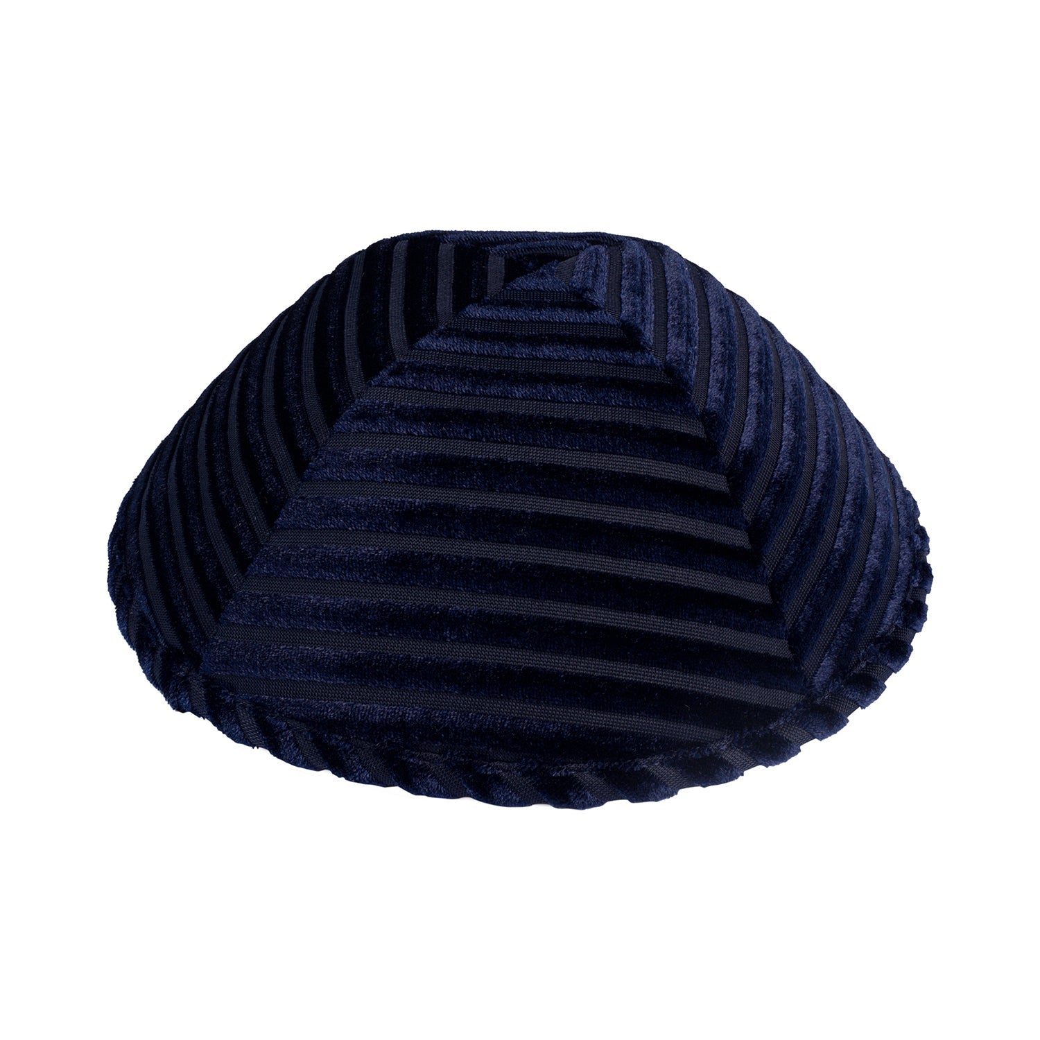 Velvet Kippah - side view showing six-panel design