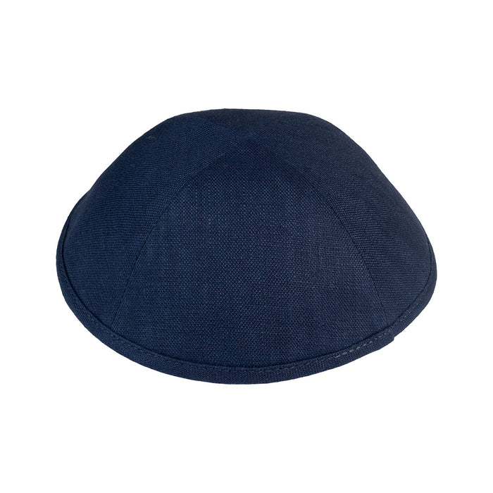 Navy Linen Kippah - iKippah by Judaica Square
