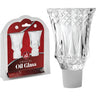 Ner Mitzvah Crystal Oil Glass 2 pack card with white safety rubber bases